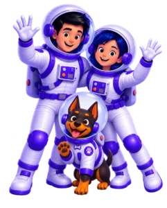 João, Mariana e Fred, os três astronautas da UniversoWeb