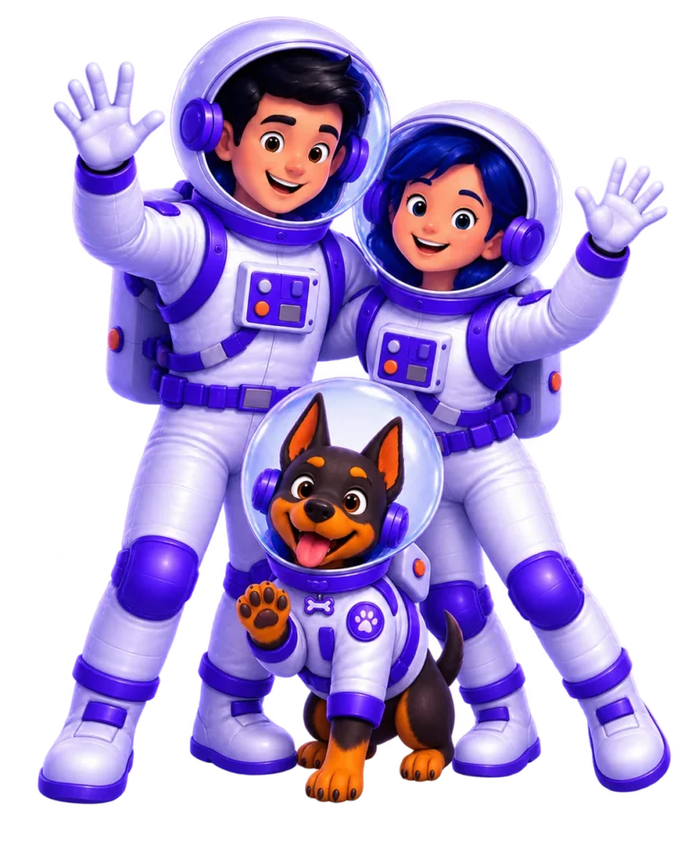 João, Mariana e Fred, os três astronautas da UniversoWeb